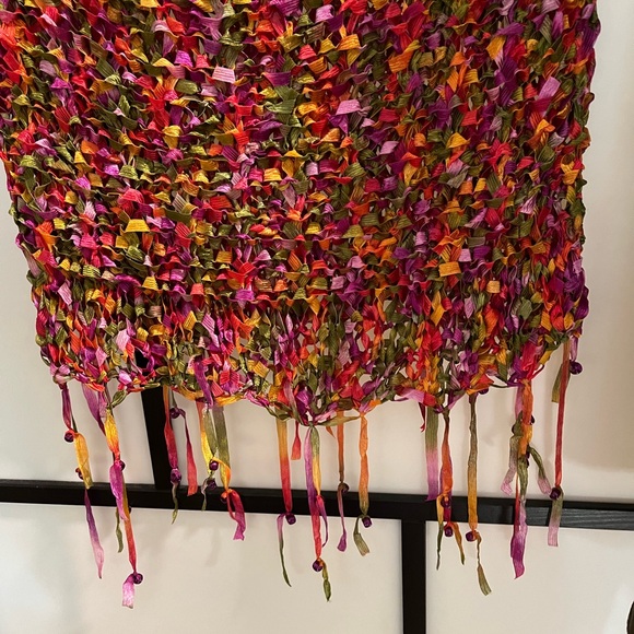 Artisan One Of A Kind, Weave, Glass Beads, Fringe Skirt, Swimsuit Cover Or Top. - Picture 3 of 5